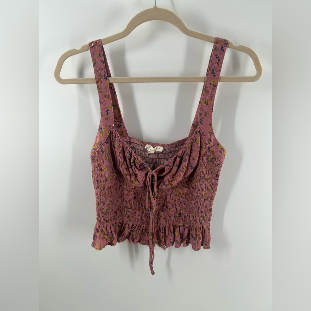LA Heart Smocked‎ Floral Tank Top - Pink Size M
